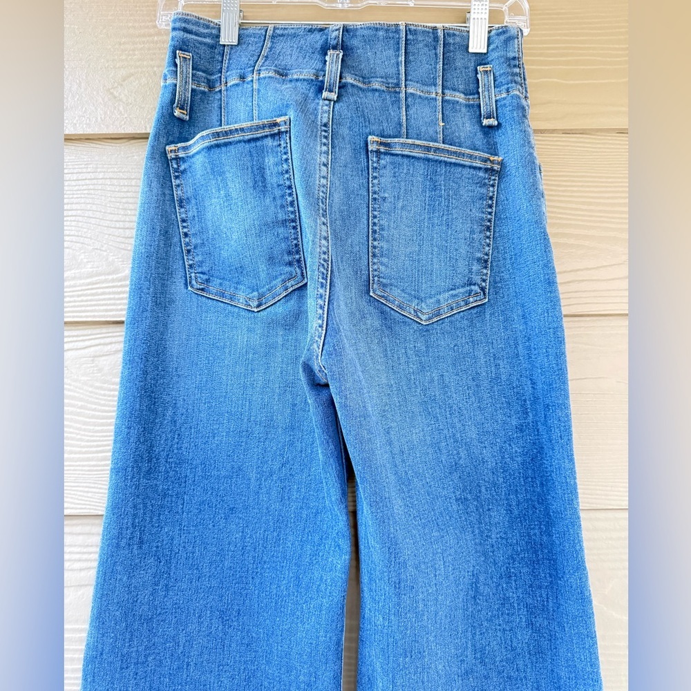 Veronica Beard Rosanna High Rise 13" Corset Hippie Wide Leg Jeans Size 27/4 - Picture 7 of 11